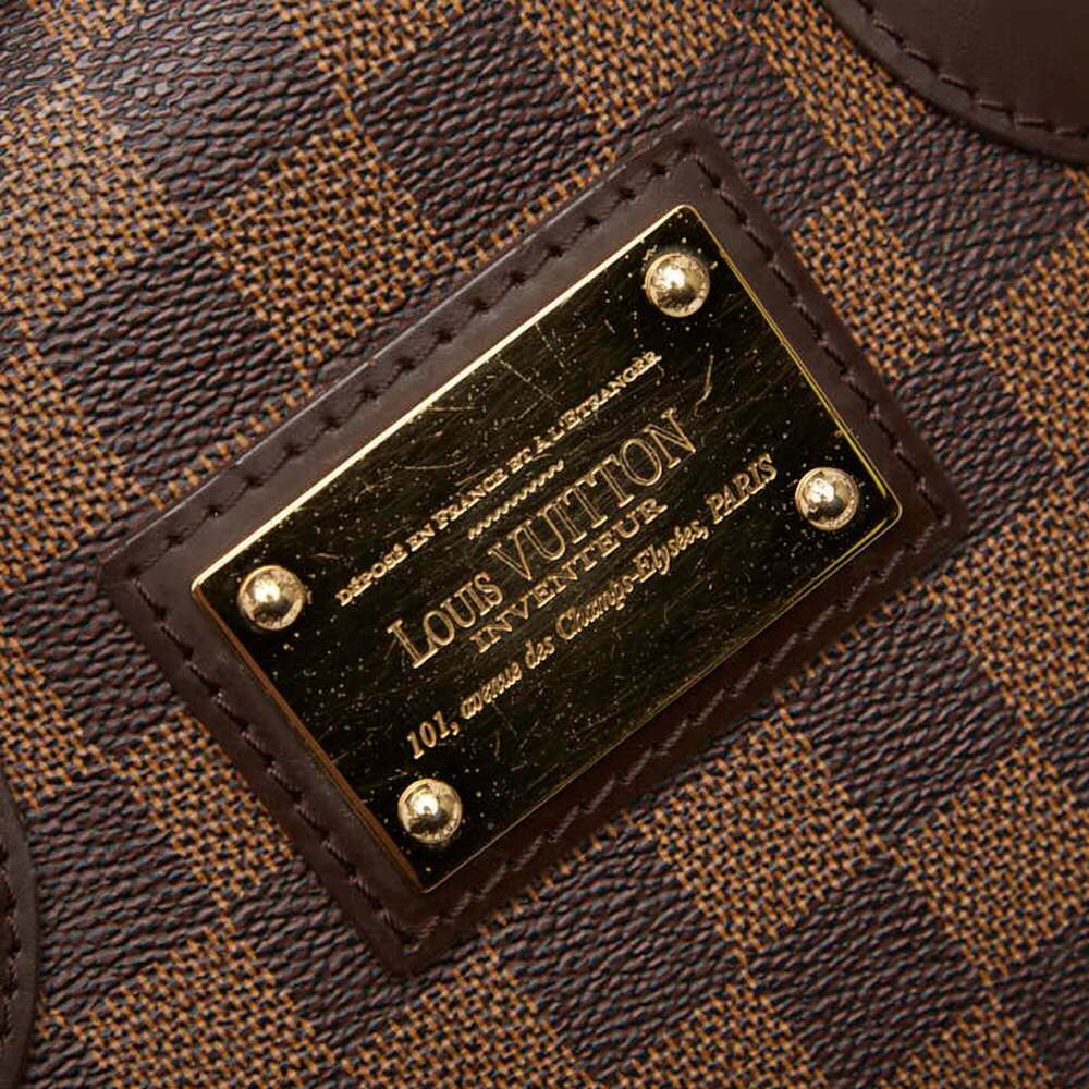 LOUIS VUITTON Authentic Brown Damier Leather Tote Bag - Picture 10 of 12